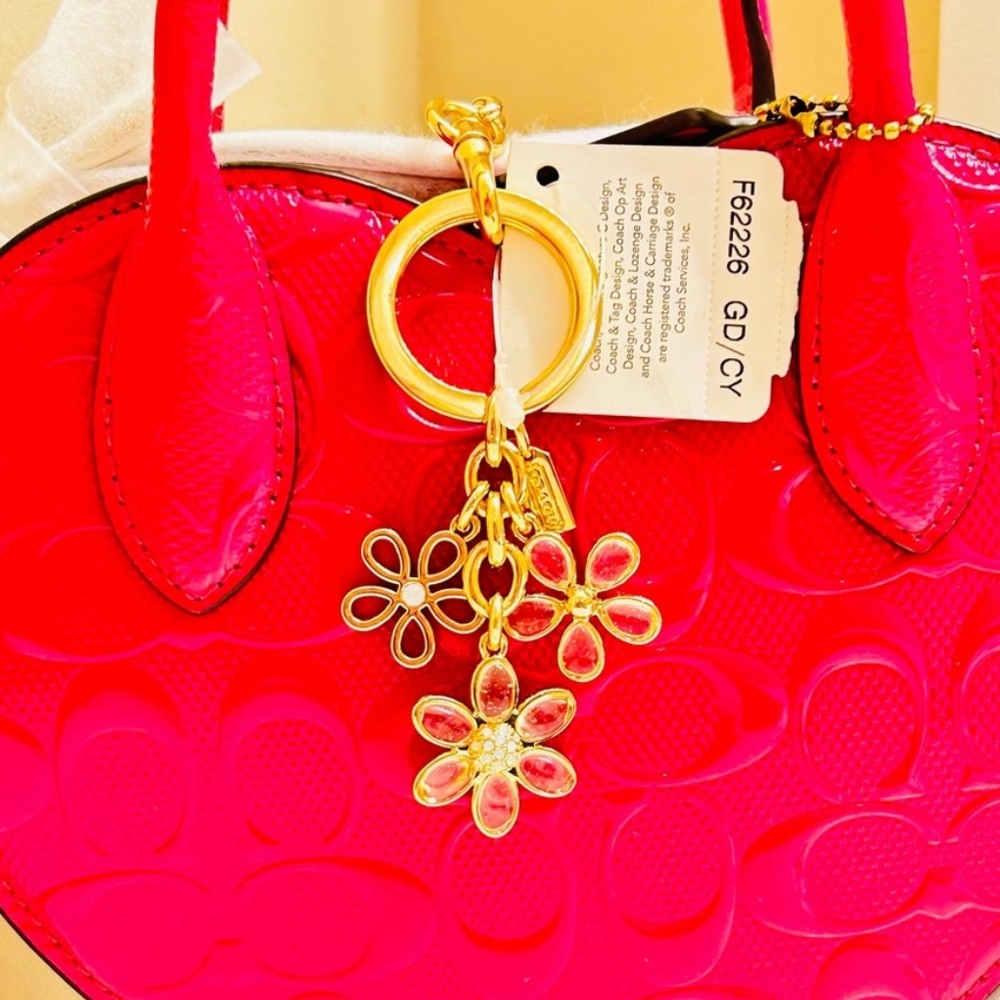 π°SOLDπ°RARE Coach Flower Keychain/ Bag Charm - Picture 4 of 14
